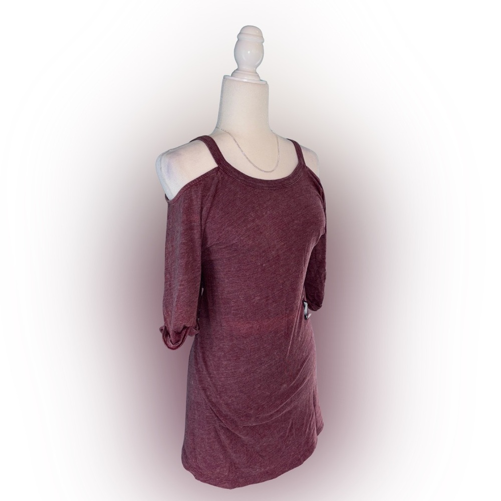 torrid Burgundy Cold Shoulder 3/4 Sleeve Tunic Size 3X NWT